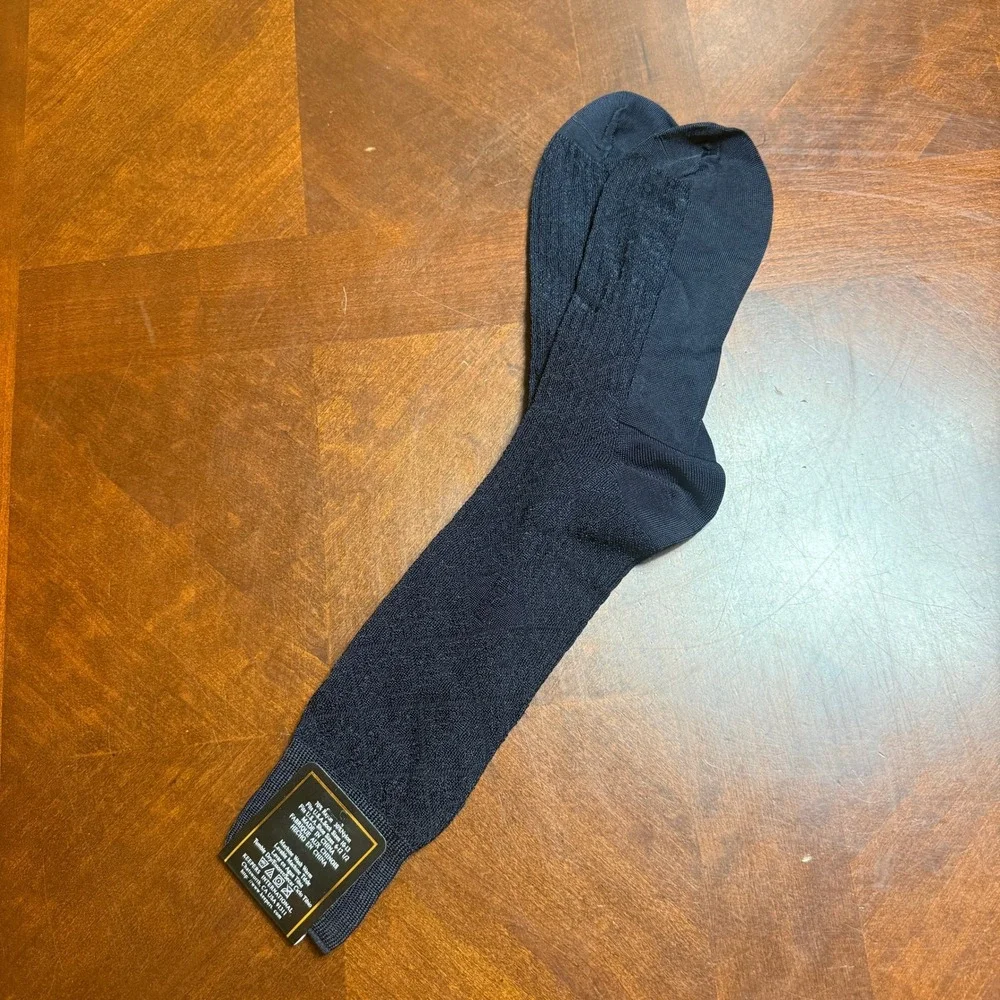 Stacy‎ Adams Mens Navy Blue Textured Knit Dress Socks Size 10-13 NEW